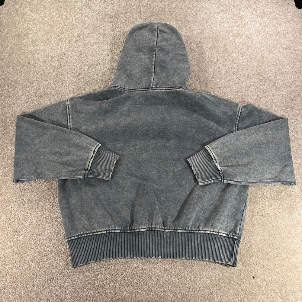 Zenana Hoodie Womens Large Gray Mineral Wash Oversized Fleece Pullover‎ - Picture 10 of 11